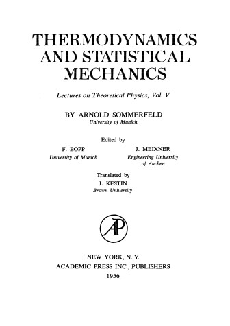 Book cover for Thermodynamics and Statistical Mechanics