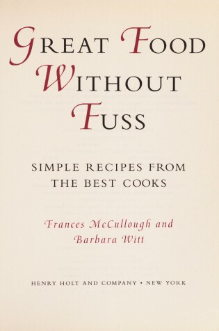 Cover of Great Food Without Fuss