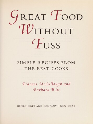 Book cover for Great Food Without Fuss