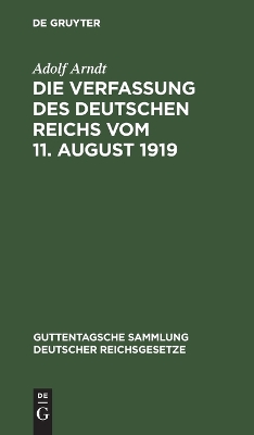 Book cover for Die Verfassung Des Deutschen Reichs Vom 11. August 1919