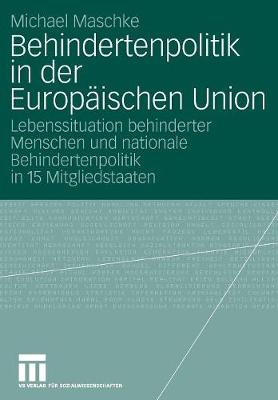 Book cover for Behindertenpolitik in der Europäischen Union