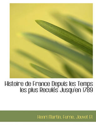 Book cover for Histoire de France Depuis Les Temps Les Plus Recules Jusqu'en 1789