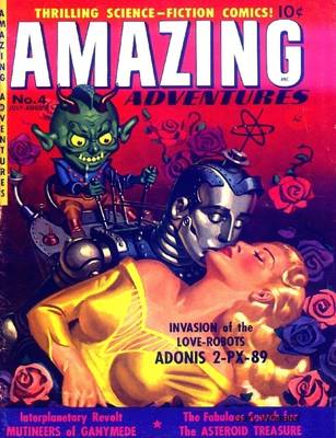 Book cover for Invasion of the Love Robots Adonis 2-PX-89 - Comicbook