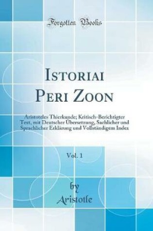 Cover of Istoriai Peri Zoon, Vol. 1