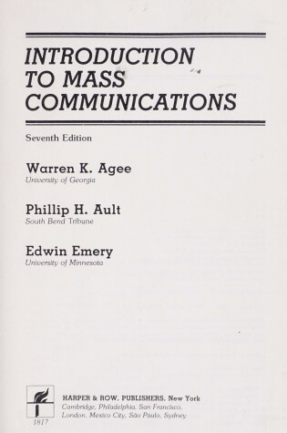 Cover of Introduction to Mass Communications