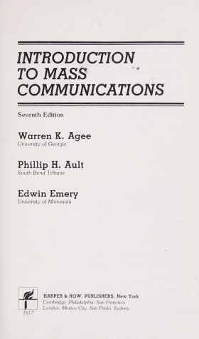 Book cover for Introduction to Mass Communications