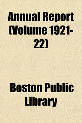 Book cover for Annual Report (Volume 1921-22)