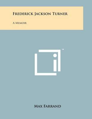 Book cover for Frederick Jackson Turner