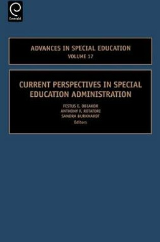 Cover of Current Perspectives in Special Education Administration