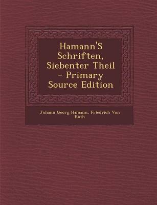 Book cover for Hamann's Schriften, Siebenter Theil