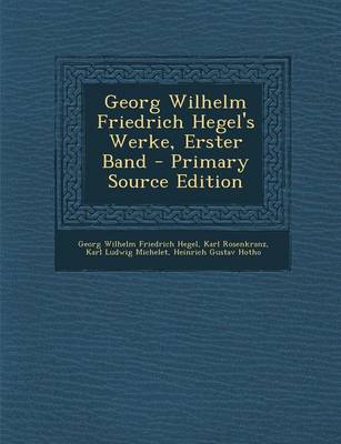 Book cover for Georg Wilhelm Friedrich Hegel's Werke, Erster Band