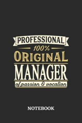 Cover of Professional Original Manager Notebook of Passion and Vocation