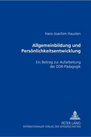 Cover of Allgemeinbildung Und Persoenlichkeitsentwicklung
