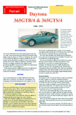 Cover of Ferrari Daytona Buyers' Guide