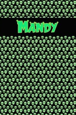 Cover of 120 Page Handwriting Practice Book with Green Alien Cover Mandy