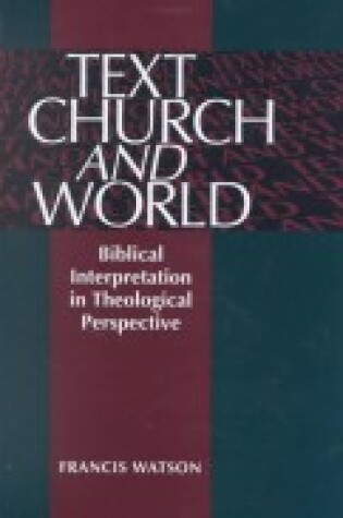 Cover of Text, Church and World