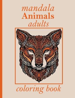 Book cover for mandala Animals adults coloring book