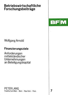 Book cover for Finanzierungsziele