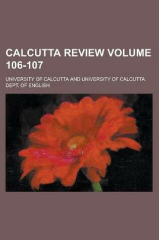 Cover of Calcutta Review Volume 106-107