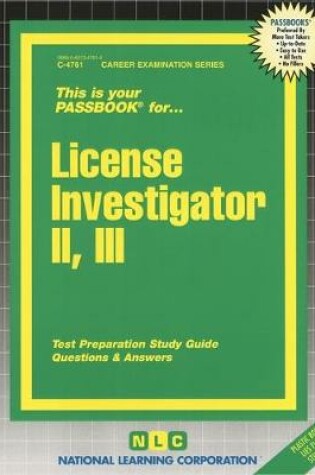 Cover of License Investigator II, III