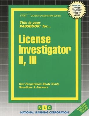 Book cover for License Investigator II, III