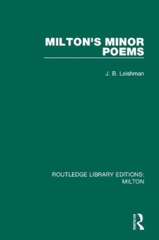 Cover of Milton's Minor Poems