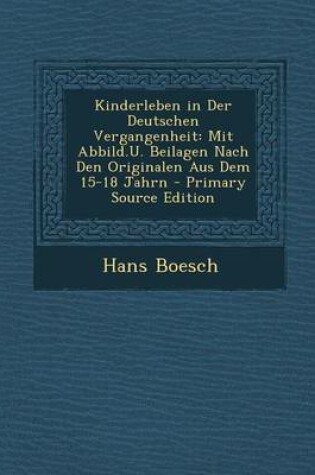 Cover of Kinderleben in Der Deutschen Vergangenheit