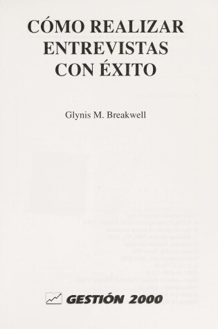 Cover of Como Realizar Entrevistas Con Exito