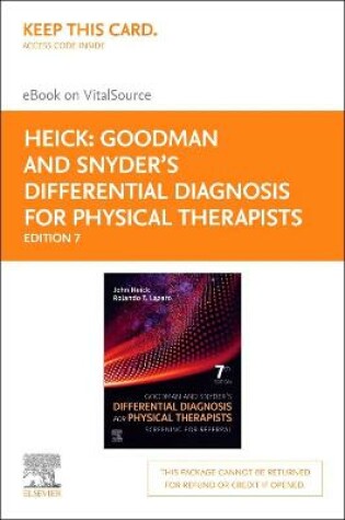 Cover of Goodman and Snyders Differential Diagnosis for Physical Therapist Elsevier eBook on Vitalsource (Retail Access Car