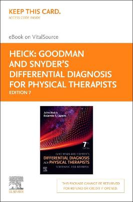 Book cover for Goodman and Snyders Differential Diagnosis for Physical Therapist Elsevier eBook on Vitalsource (Retail Access Car