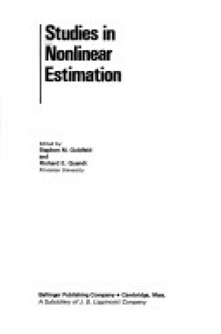Cover of Studies in Nonlinear Estimation