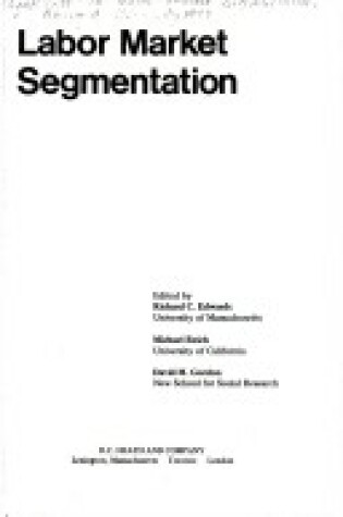 Cover of Labour Market Segmentation