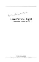 Book cover for Lenin's Final Fight