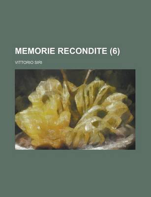 Book cover for Memorie Recondite (6)