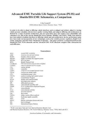 Book cover for Advanced Emu Portable Life Support System (Plss) and Shuttle/ISS Emu Schematics, a Comparison