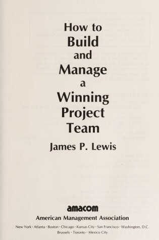 Cover of How to Build and Manage a Winning Project Team