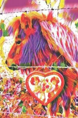 Cover of Purple Miniature Pony Red Romantic Heart Horse Lover Gift Sketchbook for Drawing Coloring or Writing Journal