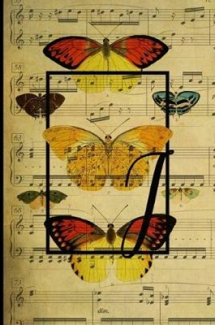 Cover of Letter "I" - Monogram Butterfly Music Journal - Blank Score Sheets