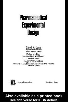 Book cover for Pharmaceutical Experimental Design