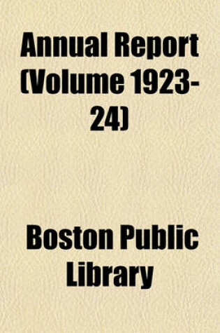 Cover of Annual Report (Volume 1923-24)