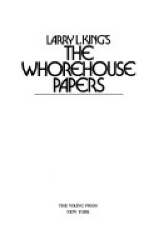 Cover of Whorehouse Papers