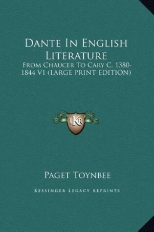Cover of Dante in English Literature