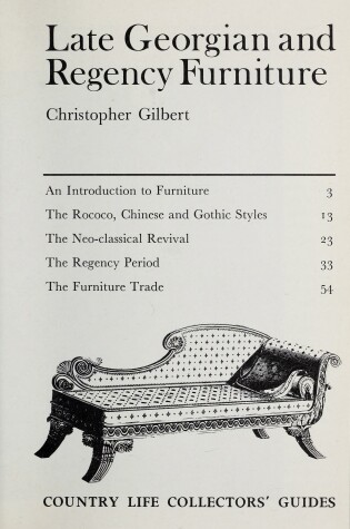 Cover of Late Georgian and Regency Furniture