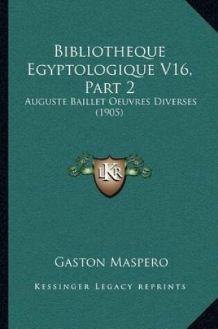 Cover of Bibliotheque Egyptologique V16, Part 2