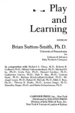Cover of Play and Learning