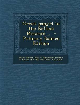 Book cover for Greek Papyri in the British Museum ..