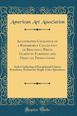 Cover of Illustrated Catalogue of a Remarkable Collection of Beautiful White Glazes in European and Oriental Productions: And a Gathering of Exceptional Chinese Porcelains, Exclusively Single-Color Specimens (Classic Reprint)