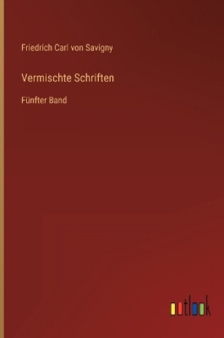 Cover of Vermischte Schriften