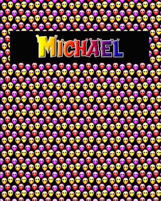 Book cover for 120 Page Handwriting Practice Book with Colorful Alien Cover Michael