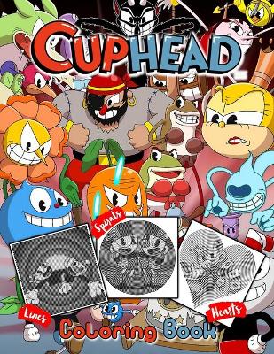 Book cover for Cuphead Lines Spirals Hearts Coloring Book